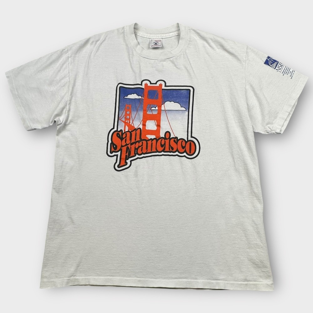VTG San Francisco Shirt L White Single Stitch Delta NSBA Conference 1995 Tee 90s